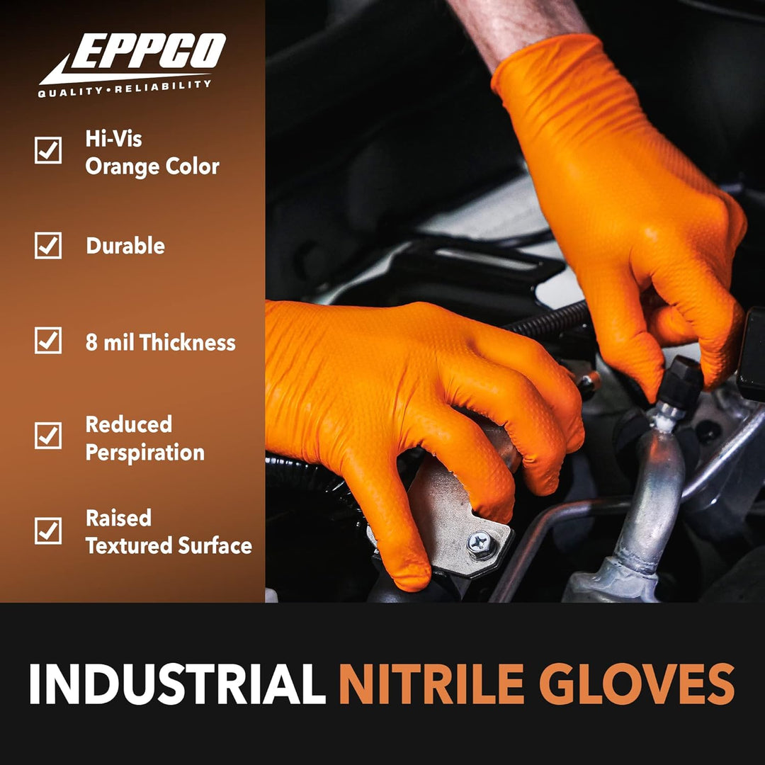 Kunzer Nitril-Einweghandschuhe Orange Tiger Grip Grösse XL (Dispenser mit 90 Stück) XL (90 Stück), X
