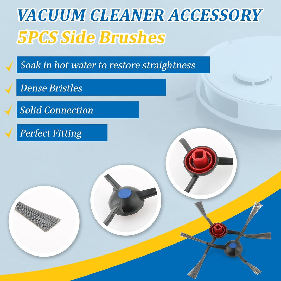 17PCS Zubehör für Ecovacs Deebot N20/N20 Plus/N20 Pro Plus mit 1 Hauptbürste, 5 Mopp, 5 Seitenbürste