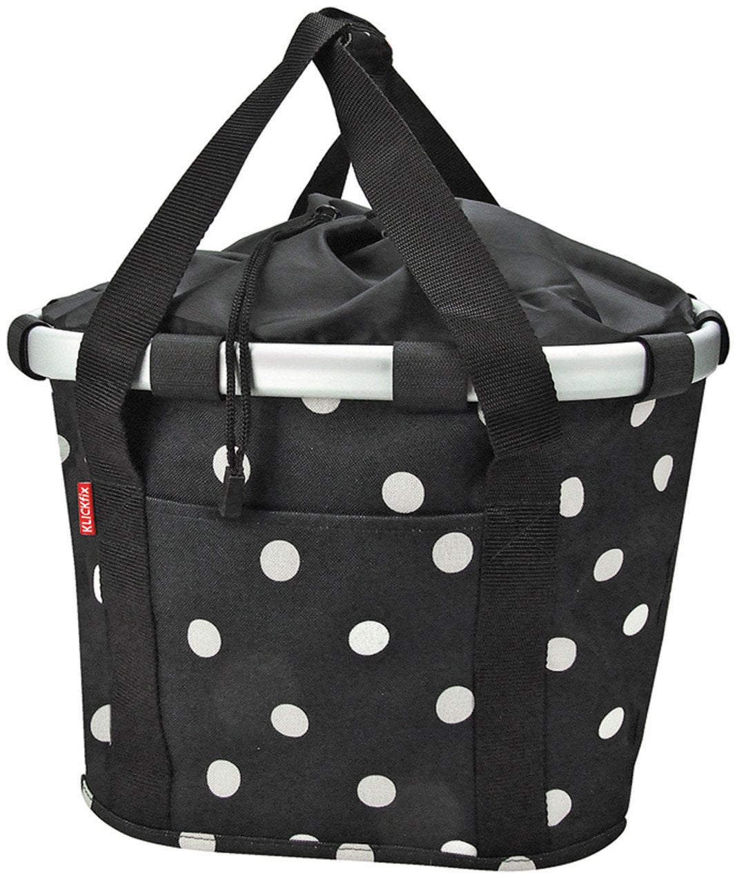 KLICKfix Damen Fahrradkorb Black Dots Single, Black Dots Single