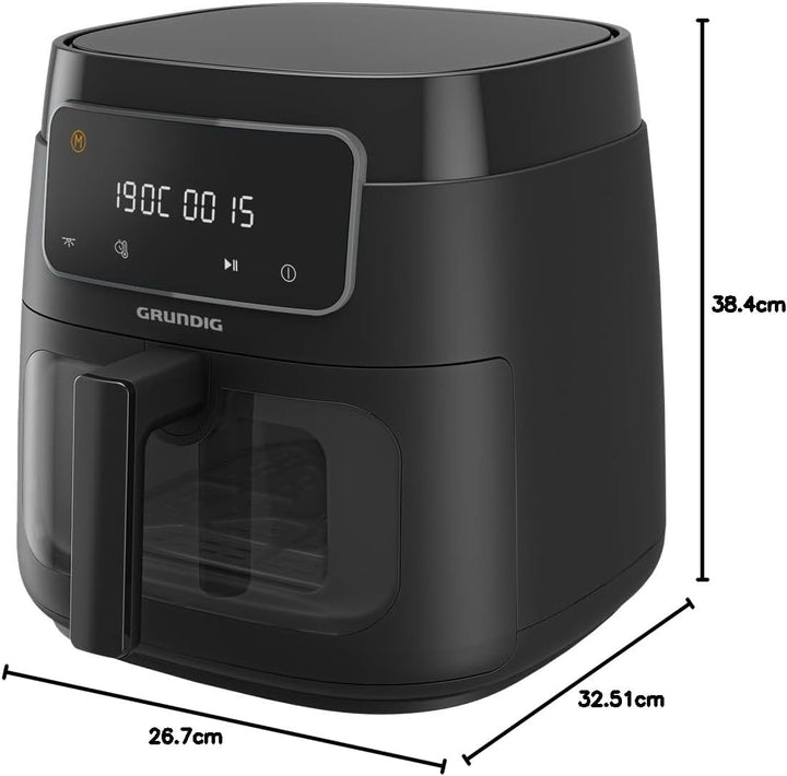 Grundig FRY 7320 Heissluftfritteuse, 7,6 l Kapazität, 1750 W, Touch-Display, grosses Sichtfenster, T