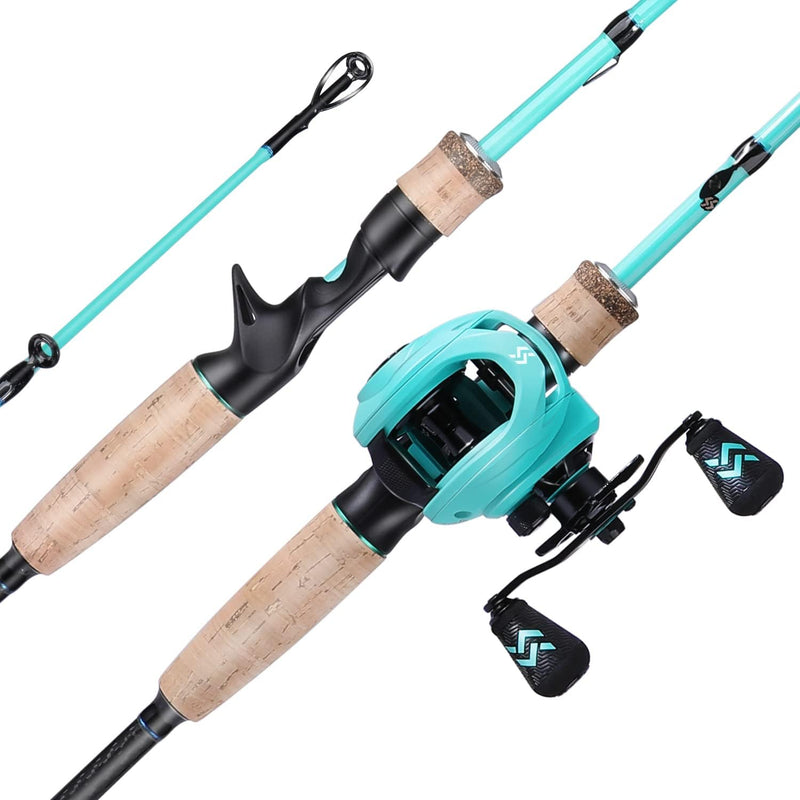 Sougayilang Baitcaster Combos, Leichte Baticasting Combo, 2 Abschnitte M/MH Baitcasting Rod Combo, 5