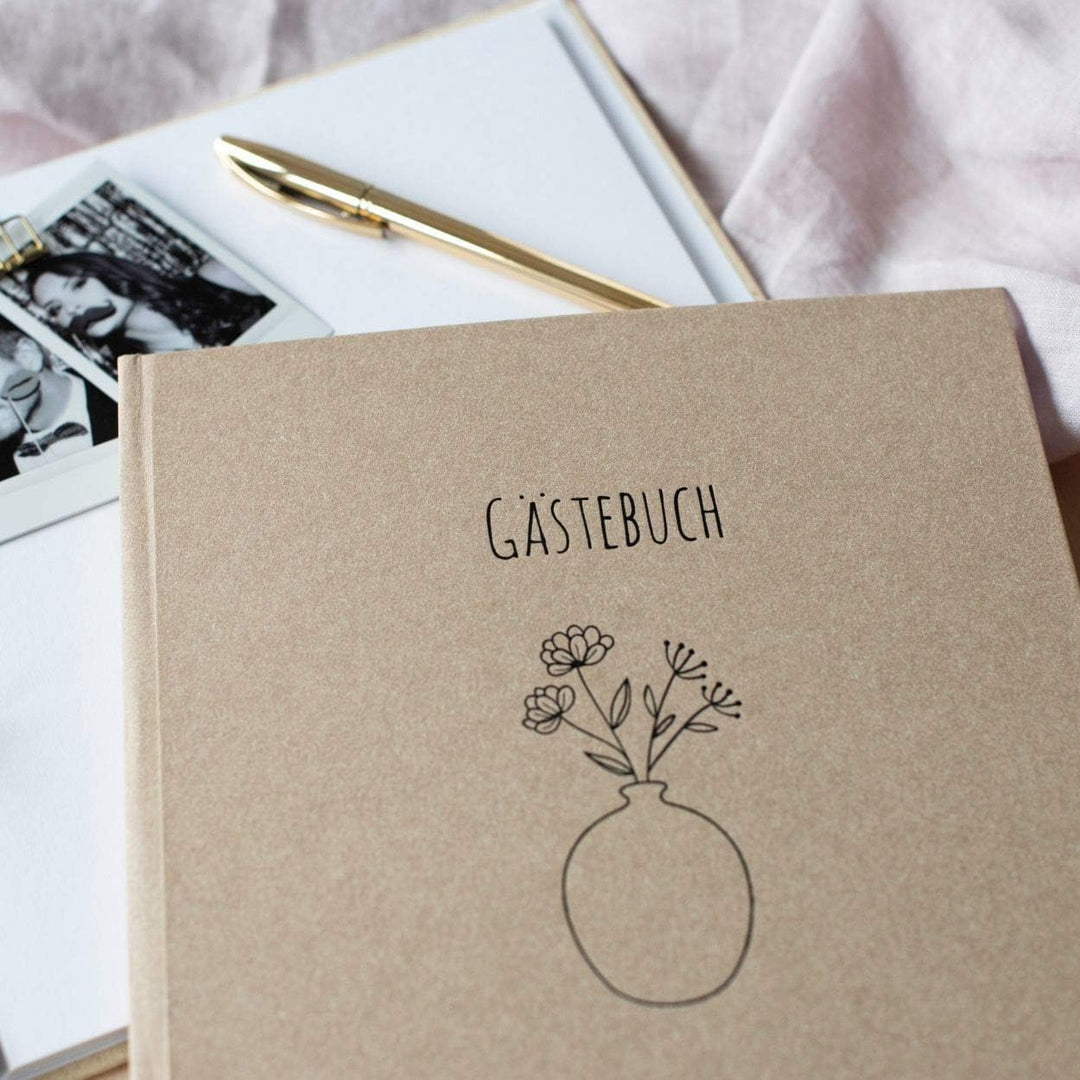goldbuch Gästebuch Blumen für Dich, Fotogästebuch mit 176 weisse Seiten und Lesezeichen, Einband aus