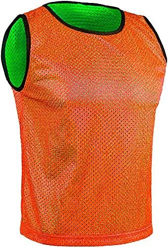 SPORTSBIBS 6X Fussball Leibchen für Kinder und Erwachsene - Set von 6 Stück - Wendeleibchen 2-Farbig