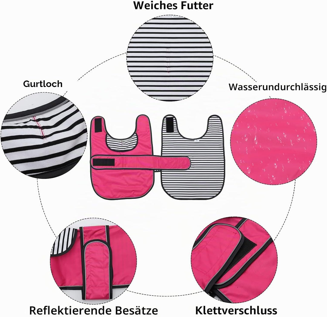 Geyecete Hunde Regenmantel,Einstellbar Wasserdicht Hundejacke für Dackel,Regenmantel mit reflektiere
