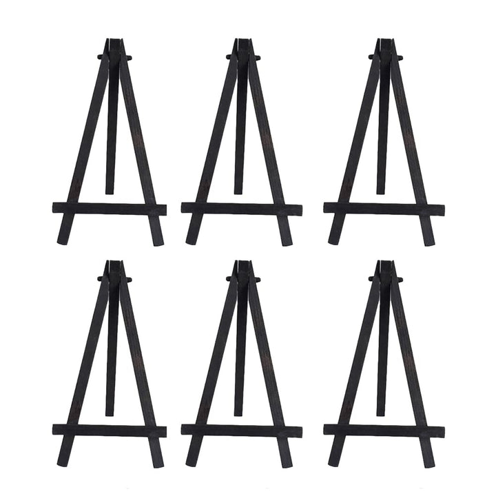 JIHUOO 6 Stück Mini Holz Staffelei Kleine Kalender Display Ständer Dreieck Fotohalter Kartenhalter B