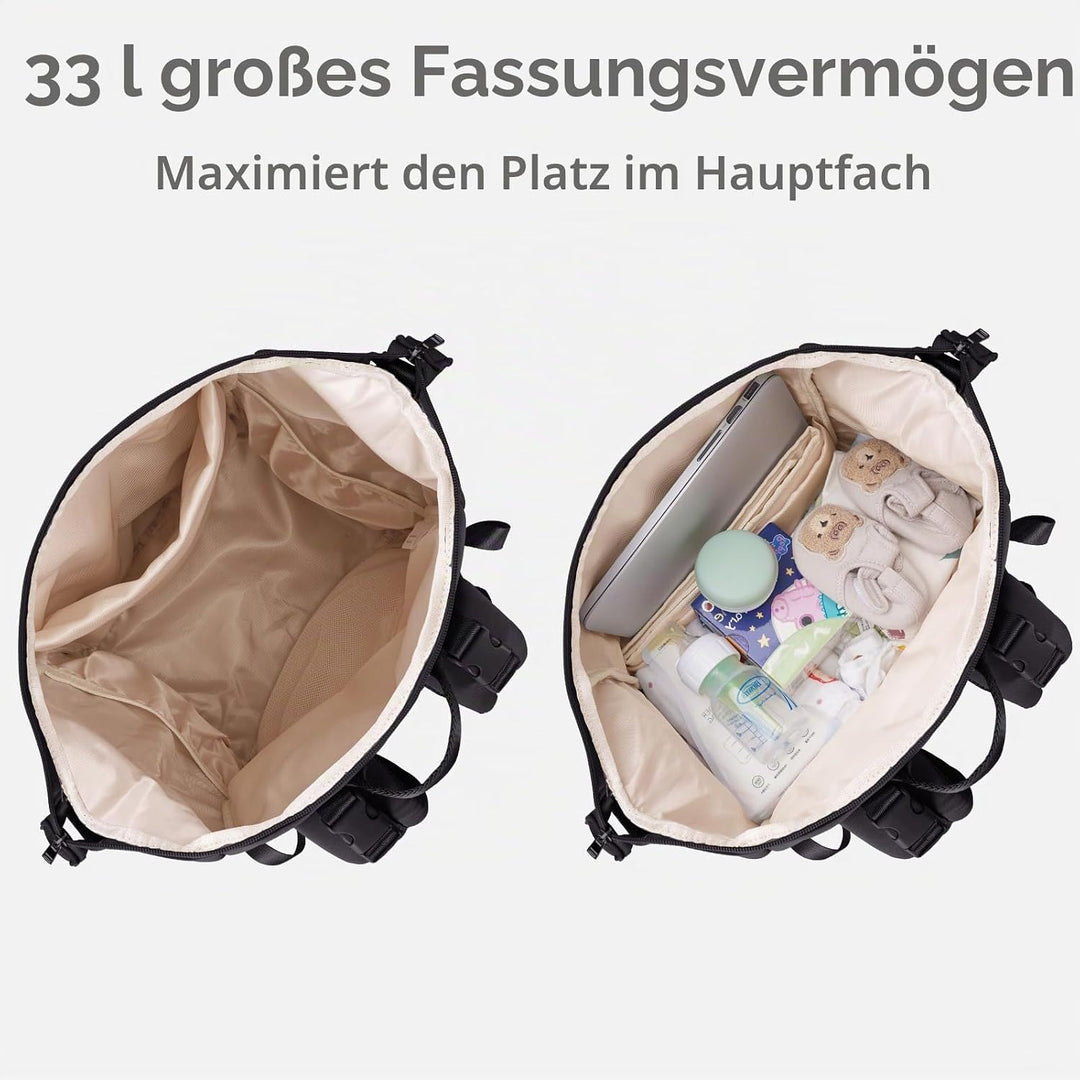 CEI-CEI Baby Wickeltasche/Rucksack mit Isolierter Flaschentasche, Wasserdichtes Neoprengewebe, Wicke