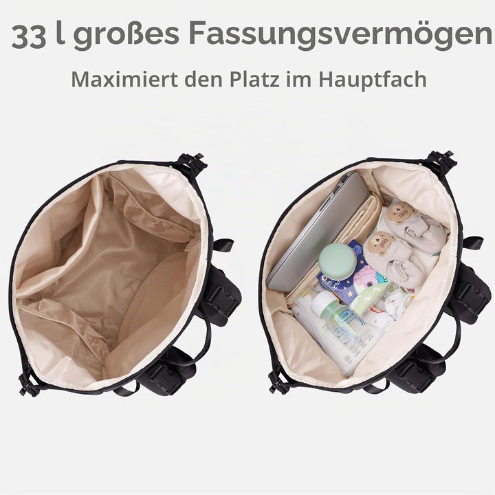 CEI-CEI Baby Wickeltasche/Rucksack mit Isolierter Flaschentasche, Wasserdichtes Neoprengewebe, Wicke