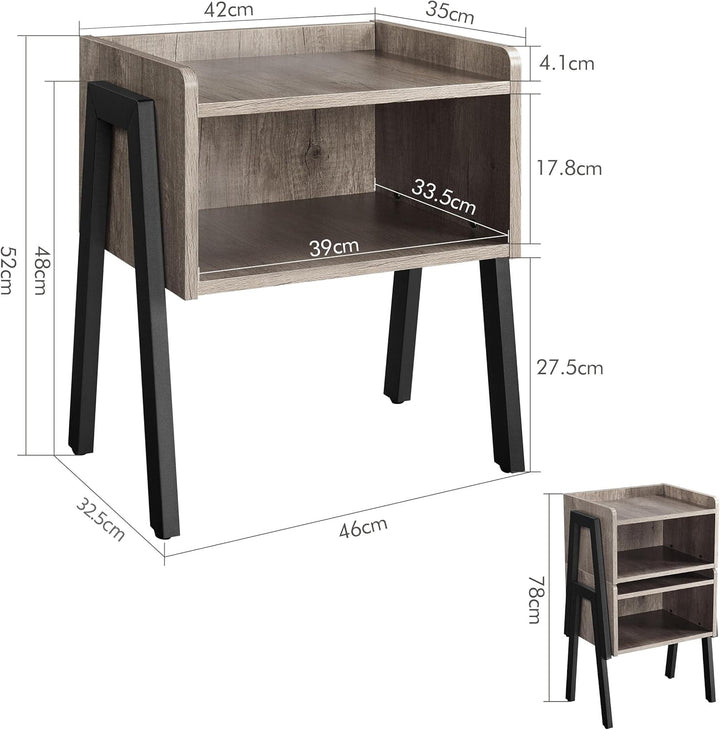 Yaheetech 2er-Set Nachttische Nachtschrank Nachtkommode Beistelltisch-Set Sofatische stapelbar Couch