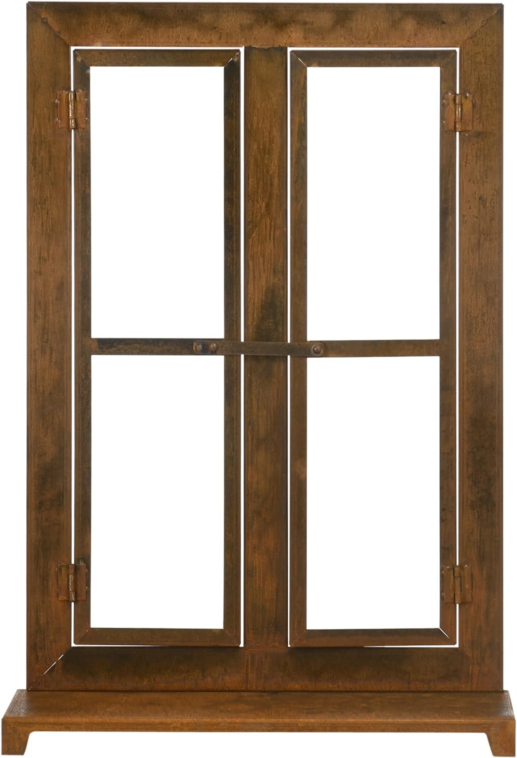 Outsunny Eisenfenster, Edelrost Sprossenfenster, 55 x 80 cm Fensterrahmen mit Schwelle und Riegel, G
