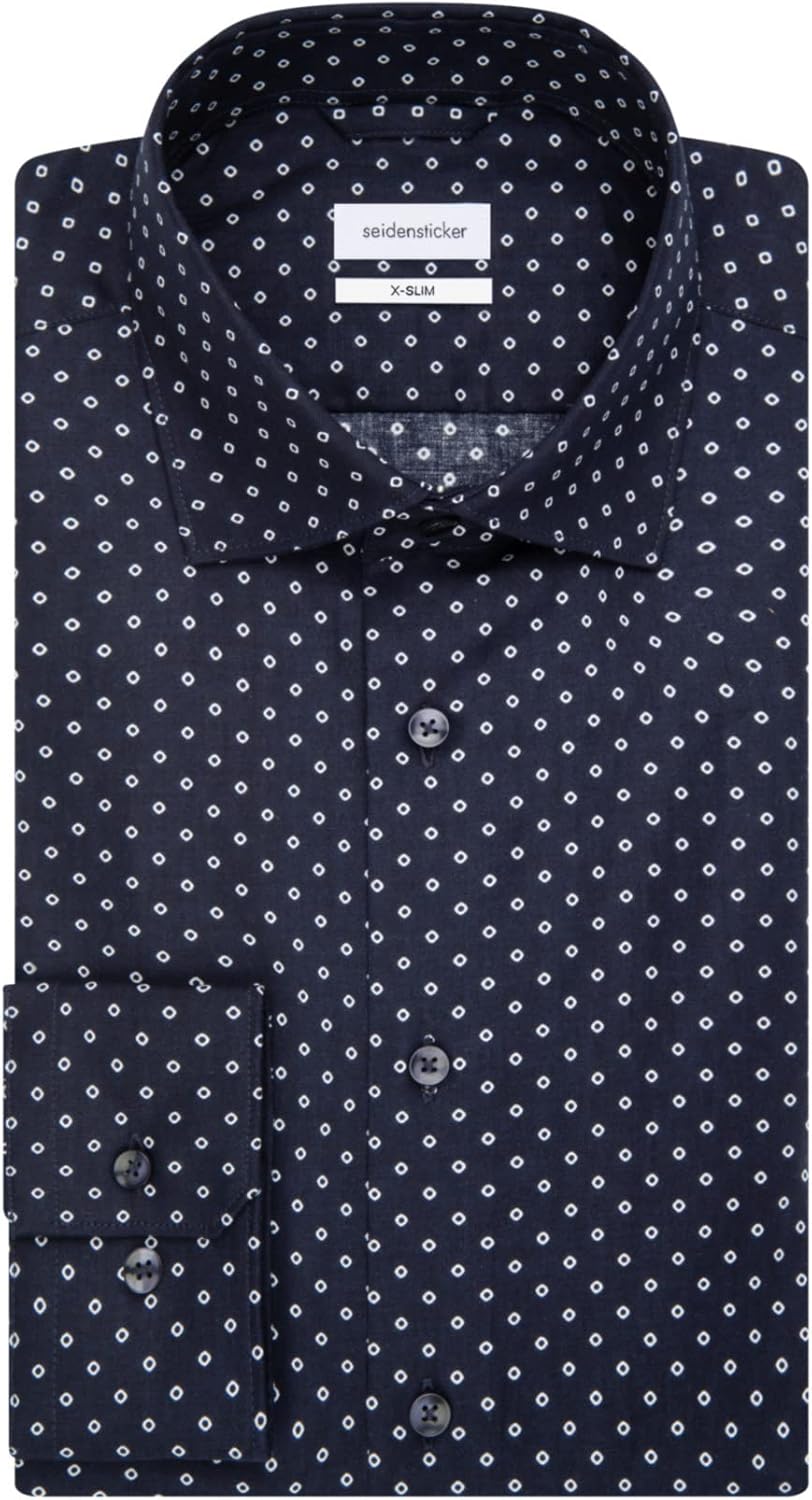 Seidensticker Herren Business Hemd - Bügelfreies Hemd mit sehr schmalem Schnitt - X-Slim Fit - Langa
