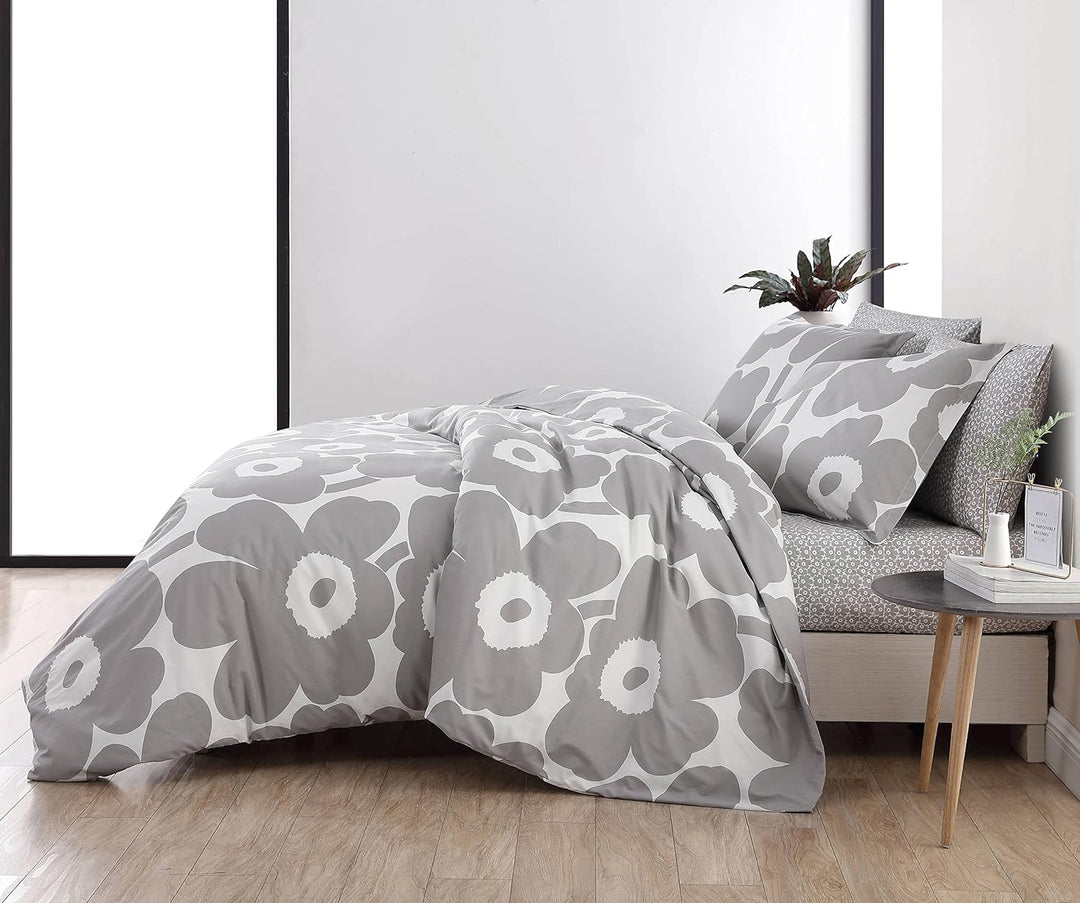 Marimekko | Unikko Collection | Bettbezug-Set – 100% Baumwolle, mittelschwer & Ganzjahresbettwäsche