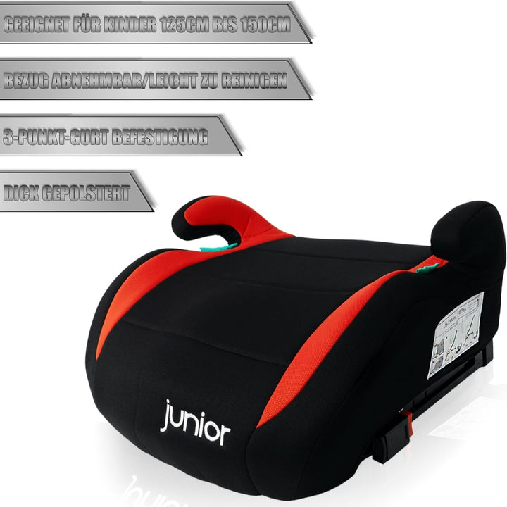 Sitzerhöhung mit ISOFIX Befestigungssystem i-Size Norm Kinder Auto Sitz 125 – 150 cm Körpergrösse EC