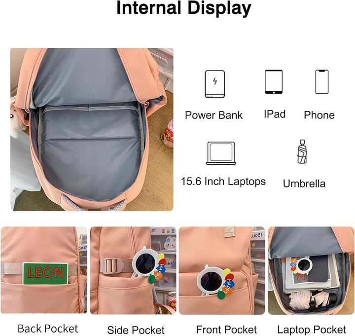FANDARE Niedlich Schulranzen Mädchen Hochschule Rucksack Junge Schulrucksack Schultertaschen Laptop