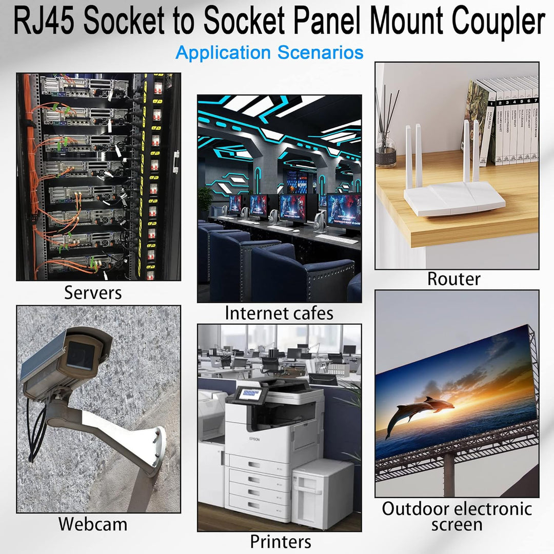 QIANRENON RJ45 Panel Montage Adapter Geschirmt RJ45 8P8C Buchse auf Buchse Netzwerk Steckverbinder C