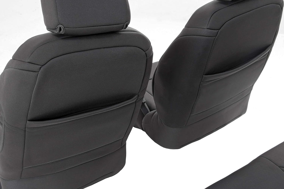 Rough Country Neopren-Sitzbezüge, vorne und hinten, schwarz, passend für 1991–1995 [Jeep ] Wrangler