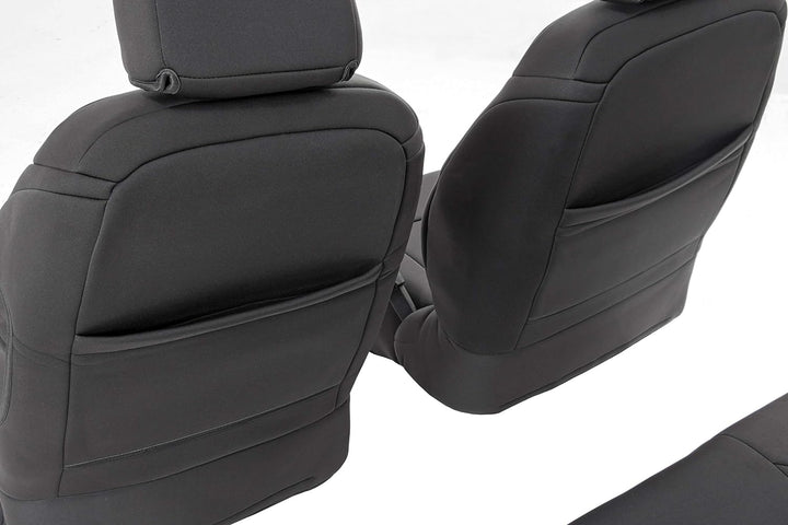 Rough Country Neopren-Sitzbezüge, vorne und hinten, schwarz, passend für 1991–1995 [Jeep ] Wrangler