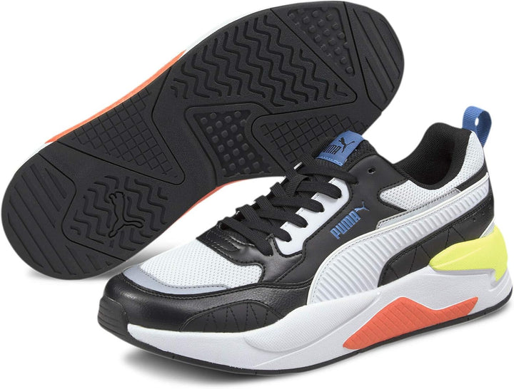 PUMA Unisex X-RAY 2 Square Sneaker, Puma Black Puma White Star Sapphire Soft Fluo Yellow