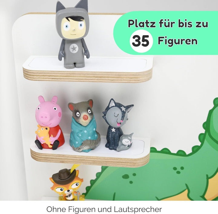 stadtecken Holzregal für Musikbox I Passend für die Toniebox und ca. 35 Tonies I Perfekte Aufbewahru
