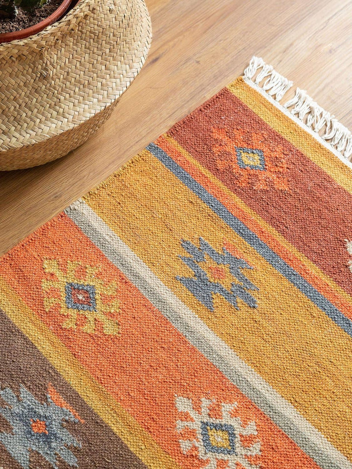 benuta Pure Handgewebter Kelim Zohra - Wolle - Läufer & im Style: Kelim,Traditionell, Ethno-Style, N