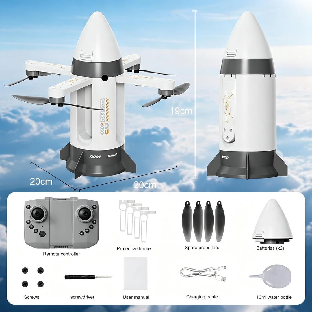 Fernbedienung Rakete Stil Drohne Kinder Spielzeug, Remote Control Drone | Spray und LED Leuchten, Bü