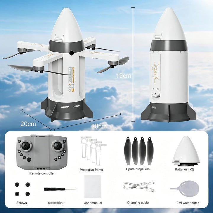 Fernbedienung Rakete Stil Drohne Kinder Spielzeug, Remote Control Drone | Spray und LED Leuchten, Bü