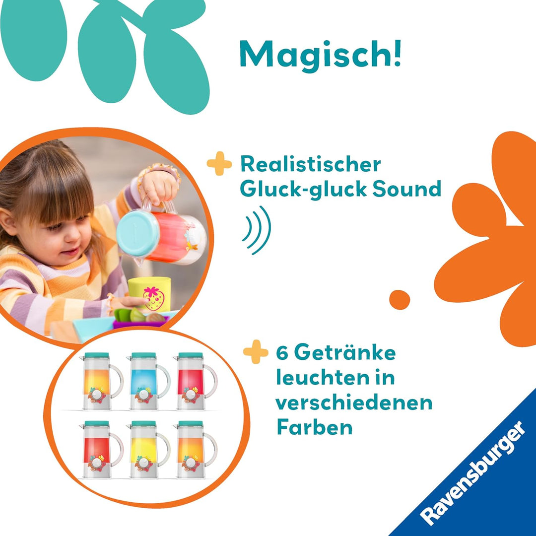 Ravensburger 12034066 Play+ Getränke-Spiel-Set: Cool Drinks, Pretend Play Set, Spielzeug ab 18 Monat