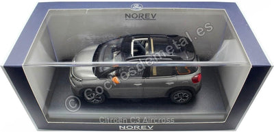 Norev 155336 Citroen C3 Aircross 2021-Platinium Grey & Black Roof & Orange Deco Miniaturauto aus der
