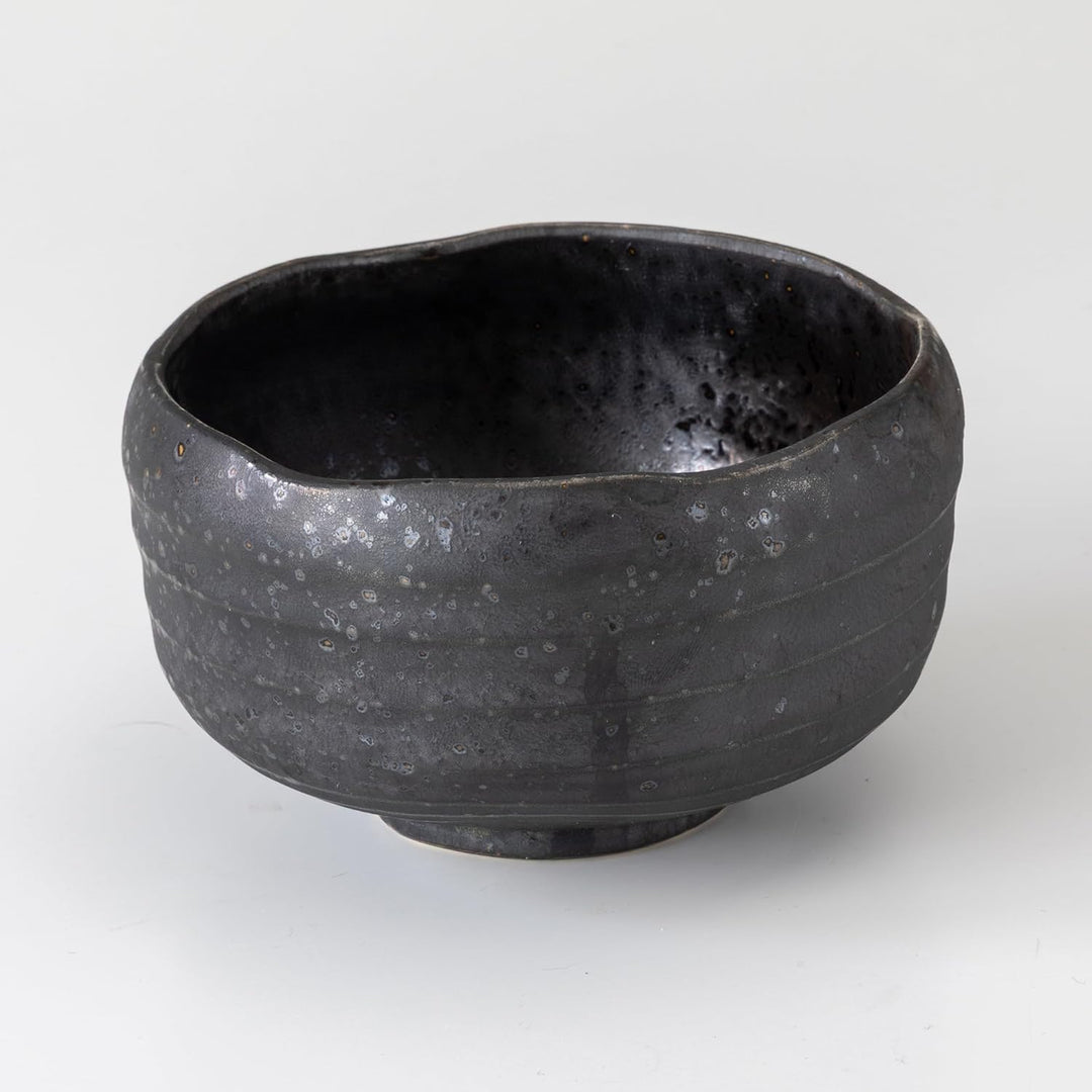 Asayu Japan Kurogane Matcha-Schale - Handgefertigte Gifu-Keramik Chawan Ø 12,1cm × H 7,7cm, 395g - S