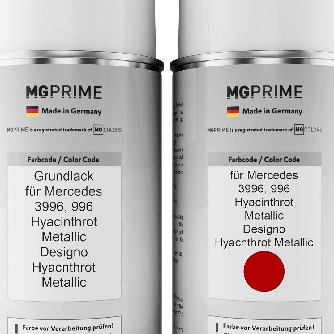 MG PRIME Autolack Sprühdosen Set für Mercedes 3996/996 Hyacinthrot Metallic/Designo Hyacnthrot Metal