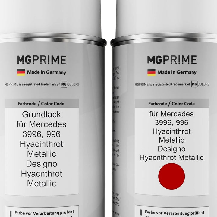 MG PRIME Autolack Sprühdosen Set für Mercedes 3996/996 Hyacinthrot Metallic/Designo Hyacnthrot Metal