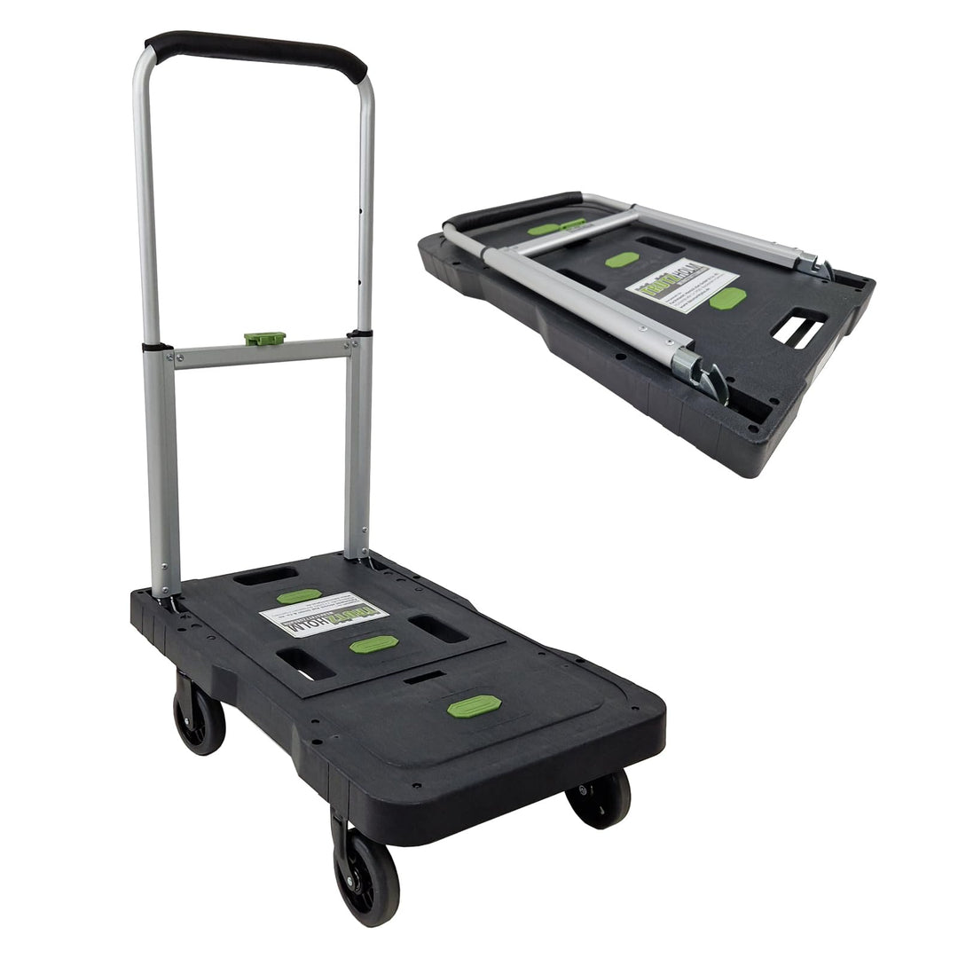 TRUTZHOLM Plattformwagen klappbar 150 kg Tragkraft Ladefläche 68x40 cm 3-Fach höhenverstellbare Tele