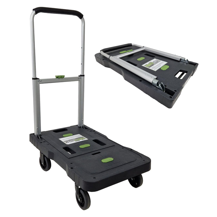 TRUTZHOLM Plattformwagen klappbar 150 kg Tragkraft Ladefläche 68x40 cm 3-Fach höhenverstellbare Tele