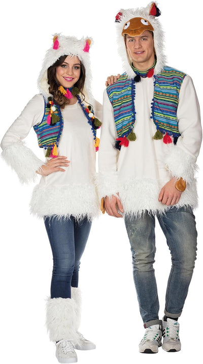 Rubie's 13302-40 Damen Kostüm Alpaka Lima Weiss Lama Tier Peru Fasching Karneval (40), Multi-Colored