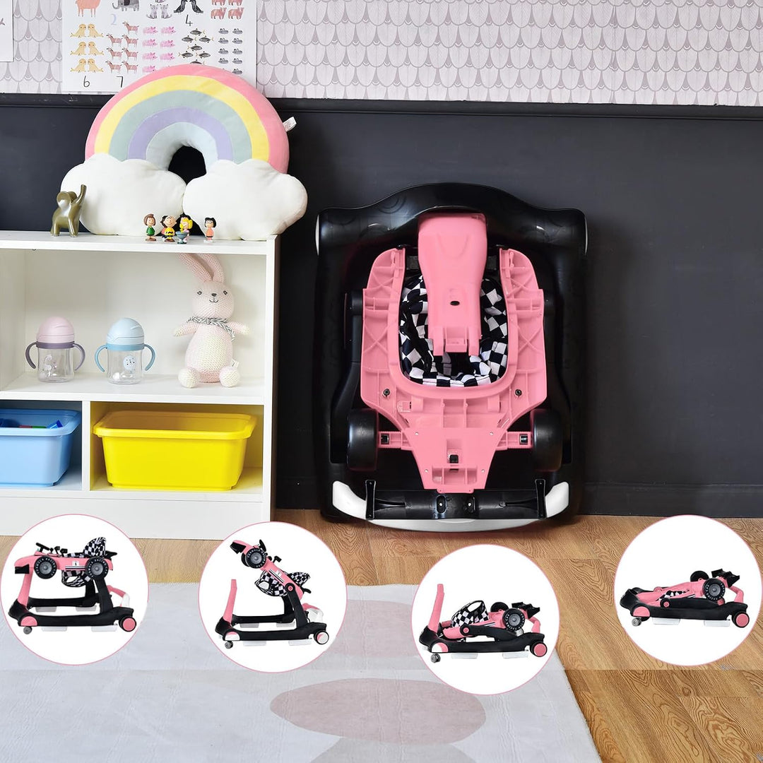 LIFEZEAL 4 in 1 Lauflernhilfe Baby, Höhenverstellbares &amp; Klappbares Babywalker, Baby Gehfrei ab 6 Mo
