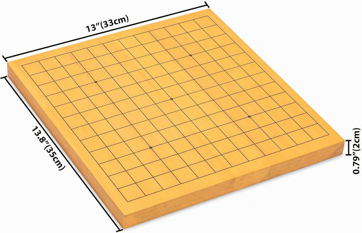 Yellow Mountain Imports Shin Kaya Reversible 13x13 / 9x9 Go Game Set Board (2cm) with Double Convex