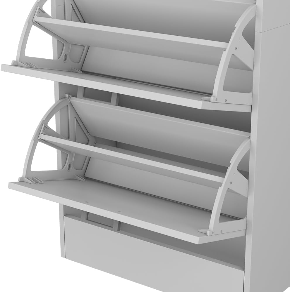 Vicco Schuhkipper Gregor, Weiss, 63 x 150 cm, zur Aufbewahrung von Schuhen und kombinierbar mit Rega