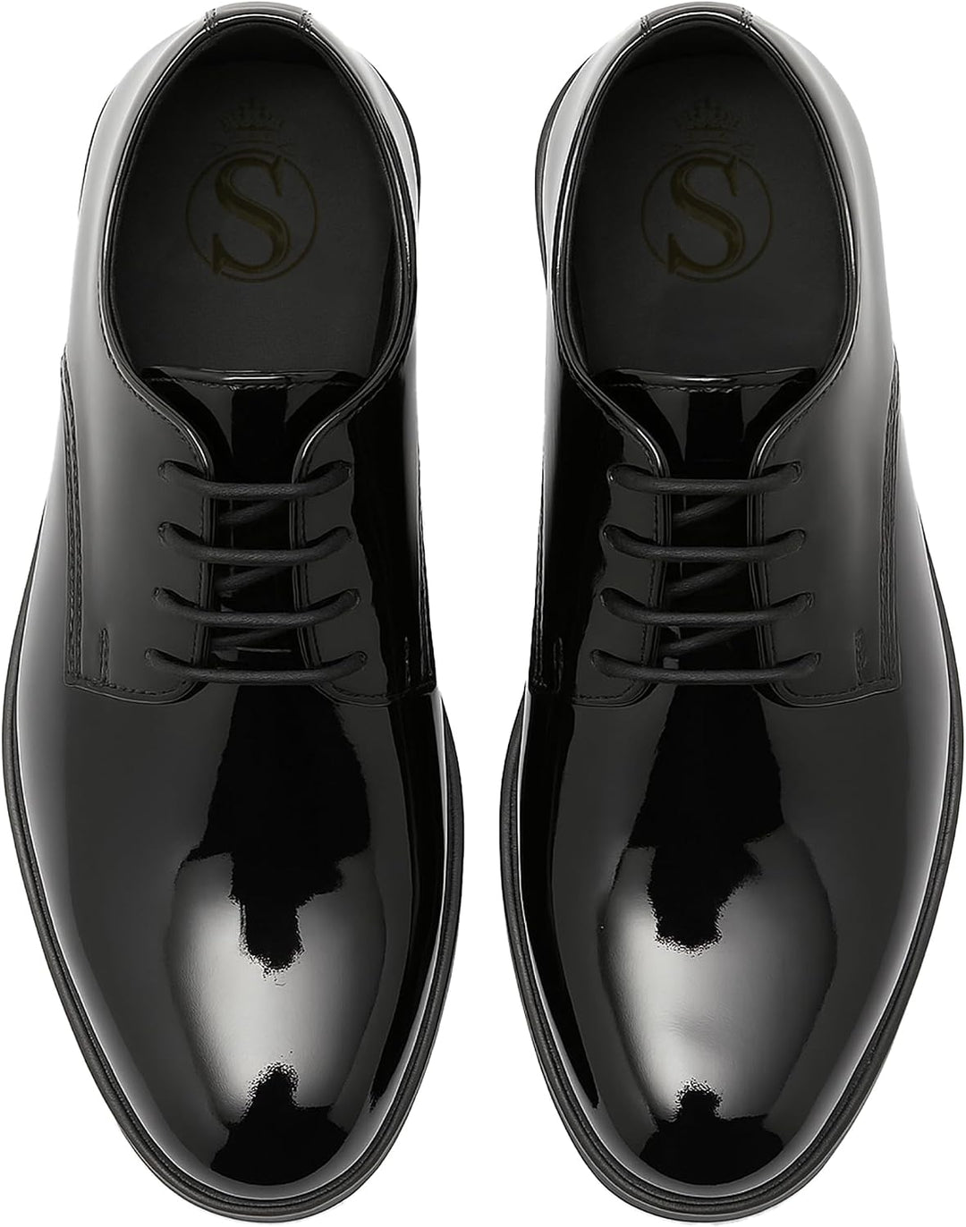SIRRI Jungen Derby Lackschuhe Formelle Abendschuhe Schnürschuhe Hochzeit Ballschuhe 26 EU Schwarz, 2