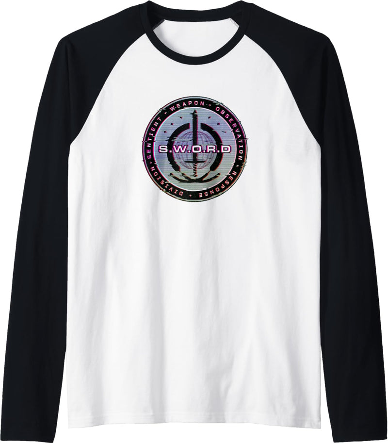 Marvel WandaVision S.W.O.R.D. Digital Glitch Logo Raglan