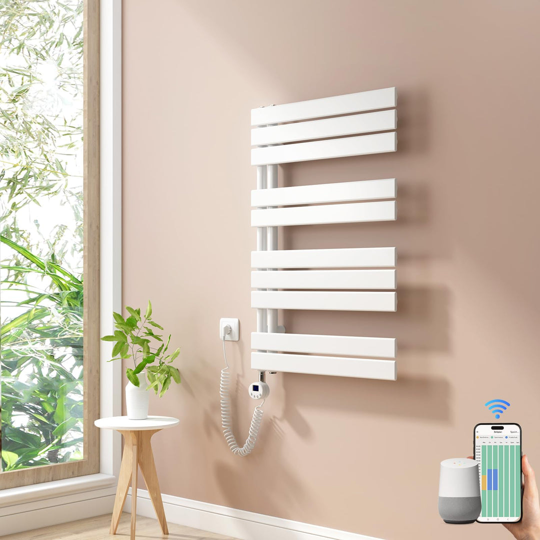 Heilmetz Badheizkörper Elektrisch Smart WiFi Handtuchheizkörper Elektrisch mit Thermostat mit Timer-