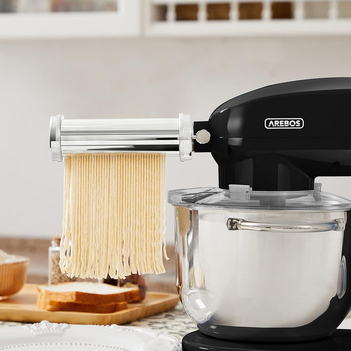 Arebos Zubehör für Küchenmaschinen, elektrische Nudelmaschine mit Spaghetti-Aufsatz aus Edelstahl