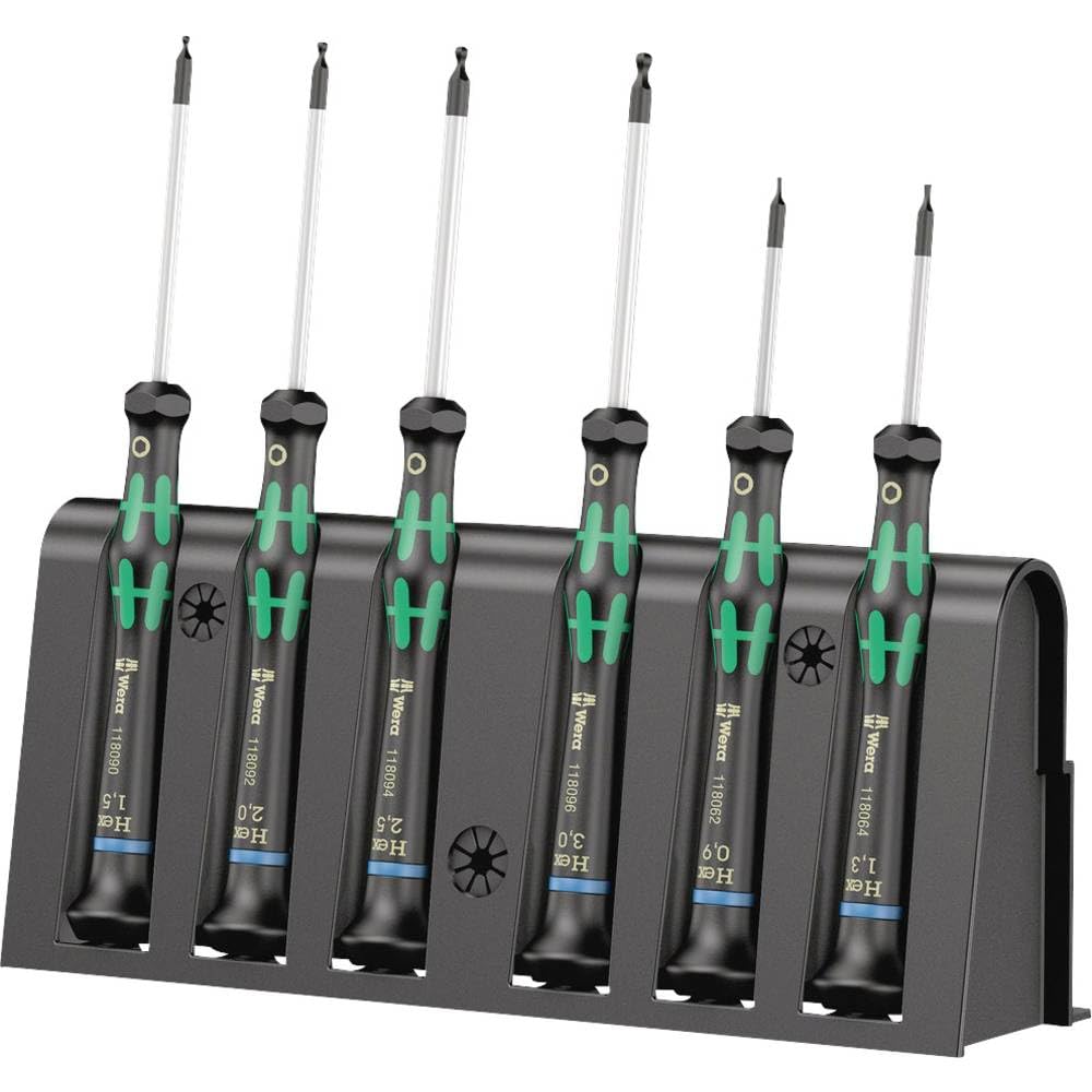 Wera Elektroniker-Schraubendrehersatz 2052/6 + Rack, 6-teilig, 05118156001