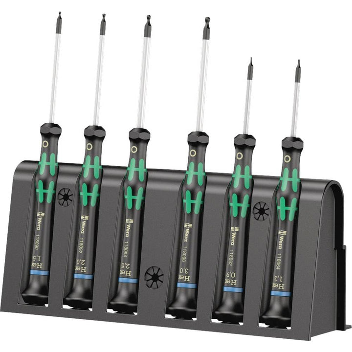 Wera Elektroniker-Schraubendrehersatz 2052/6 + Rack, 6-teilig, 05118156001