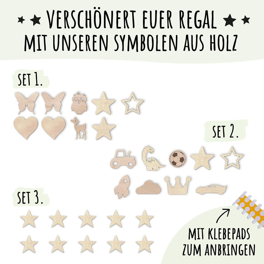 Tonie Regal für Toniebox, Toniebox Regal personalisiert mit Name und Holzsymbolen, Tonie Aufbewahrun