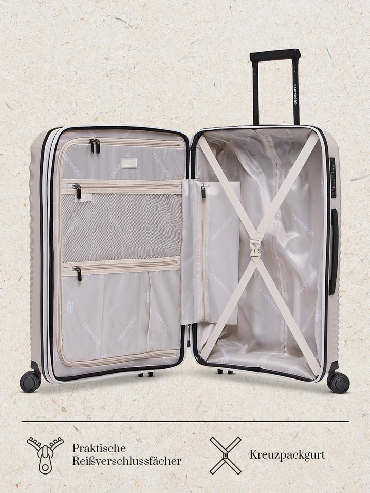 Eco Edition Mittelgrosser Hartschalen Koffer nachhaltig | Trolley 44 x 26 x 67 cm mit Dehnfalte von