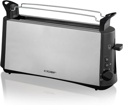 Cloer 3810 Langschlitztoaster, 880 W für 2 Toastscheiben mit "Graubrot-Funktion" zum Toasten von ver