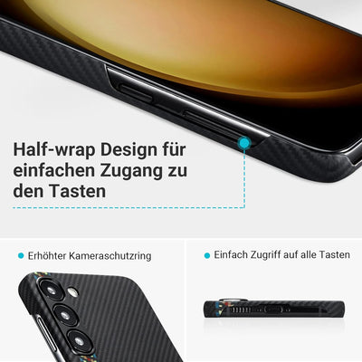 pitaka Magnetische Hülle für Samsung Galaxy S23 Plus Ultradünne Handyhülle aus 600D Aramidfaser Schu