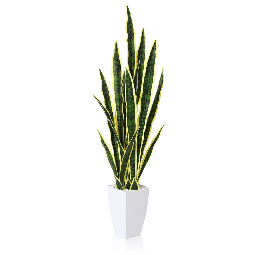 CROSOFMI Kunstpflanze Bogenhanf 110 cm Künstliche Pflanzen Gross Wie Echt Sansevieria Plastikpflanze