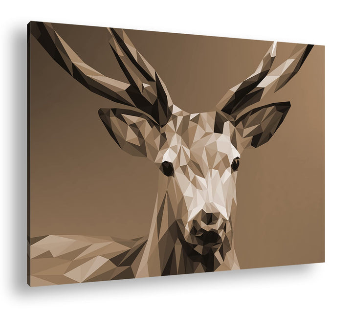 deyoli Illustration eines Hirsches Format: 80x60 Effekt: Sepia als Leinwandbild, Motiv fertig gerahm
