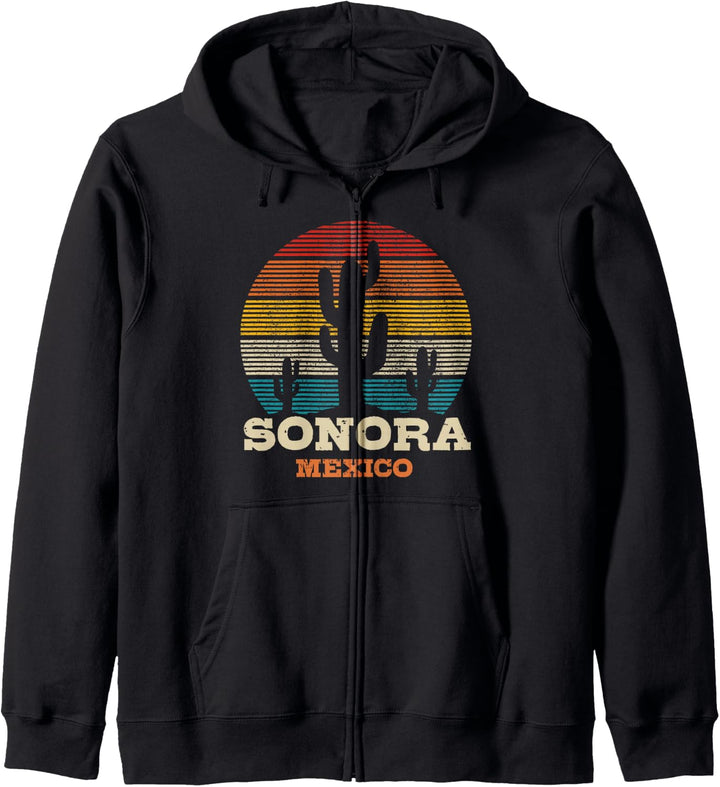 Sonora Mexiko Kaktus Vintage Souvenir Kapuzenjacke