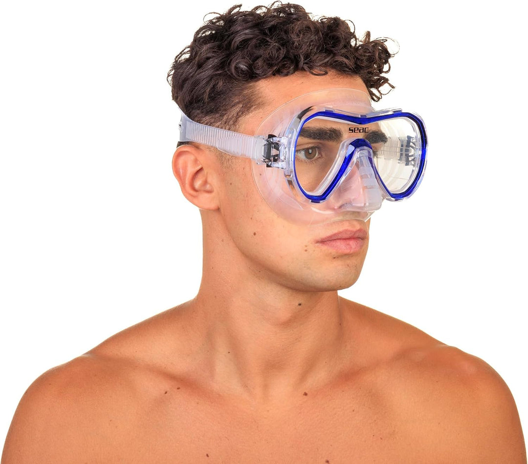 Seac Unisex Jugend Set Giglio MD Valve Schnorchelset mit Maske und Schnorchel mit Wasserausblasventi